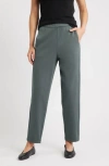 Eileen Fisher Slouch Organic Cotton Ankle Pants In Blue