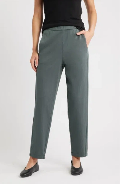 Eileen Fisher Slouch Organic Cotton Ankle Pants In Blue