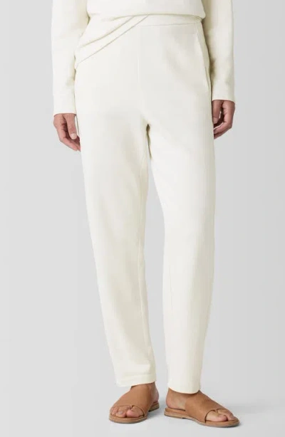 Eileen Fisher Slouch Organic Cotton Ankle Trousers In Bone