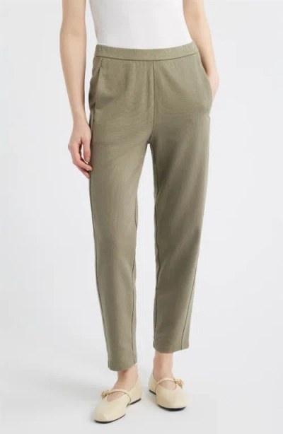 Eileen Fisher Slouch Organic Cotton Ankle Pants In Green