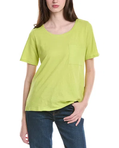 Eileen Fisher Slubby Jersey Pocket T-shirt In Green