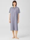 Eileen Fisher Slubby Organic Cotton Classic Collar Sleep Dress In Purple