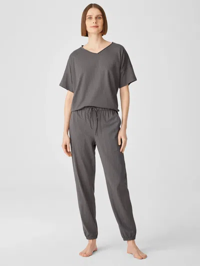 Eileen Fisher Slubby Organic Cotton Jogger Sleep Pant In Gray
