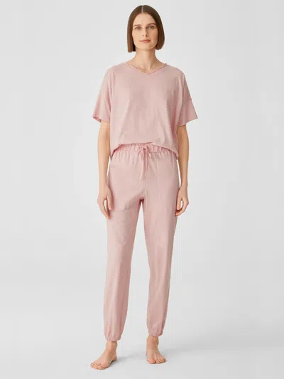 Eileen Fisher Slubby Organic Cotton Jogger Sleep Pant In White