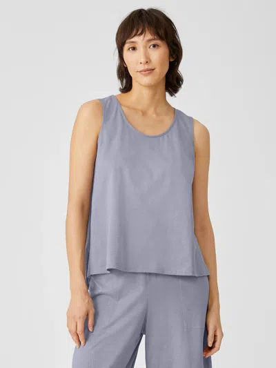 Eileen Fisher Slubby Organic Cotton Scoop Neck Sleep Tank In Blue