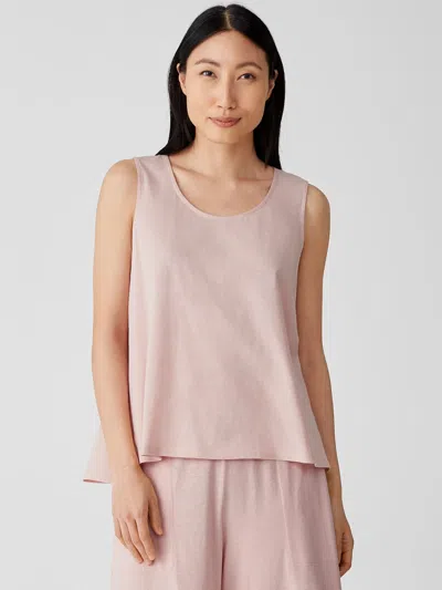 Eileen Fisher Slubby Organic Cotton Scoop Neck Sleep Tank In Neutral