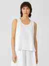 Eileen Fisher Slubby Organic Cotton Scoop Neck Sleep Tank In Red