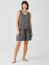 Eileen Fisher Slubby Organic Cotton Sleep Shorts In Gray