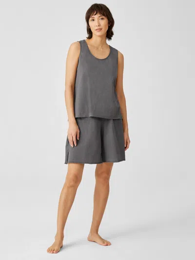 Eileen Fisher Slubby Organic Cotton Sleep Shorts In Gray