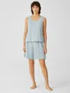 Eileen Fisher Slubby Organic Cotton Sleep Shorts In Blue