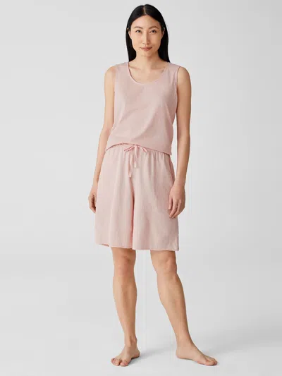 Eileen Fisher Slubby Organic Cotton Sleep Shorts In Pink