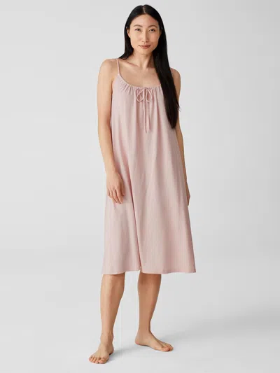 Eileen Fisher Slubby Organic Cotton Strappy Sleep Dress In Pink