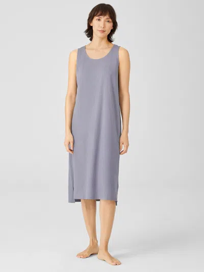 Eileen Fisher Slubby Organic Cotton Tank Sleep Dress In Purple