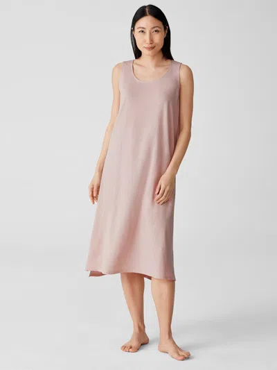 Eileen Fisher Slubby Organic Cotton Tank Sleep Dress In Pink