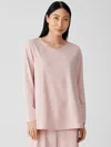 Eileen Fisher Slubby Organic Cotton V-neck Sleep Top In White
