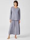 Eileen Fisher Slubby Organic Cotton Wide-leg Sleep Pant In Blue