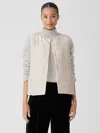 Eileen Fisher Smooth Silk Round Neck Vest In White