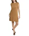 Eileen Fisher Soft Crew Neck Sleeveless Tank Dress In Chestnut In Brown