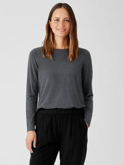 Eileen Fisher Soft Twill Pleated Tapered Pant In Black