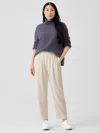 Eileen Fisher Soft Twill Pleated Tapered Pant In Neutral