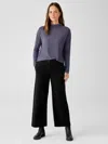 Eileen Fisher Soft Twill Wide-leg Pant In Black