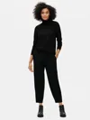 Eileen Fisher Soft Wool Flannel Lantern Pant In Black