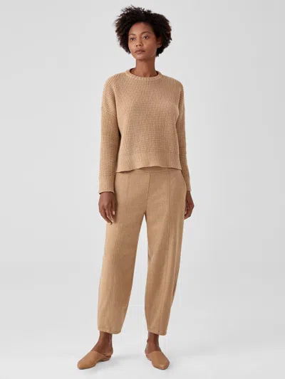 Eileen Fisher Soft Wool Flannel Lantern Pant In Brown