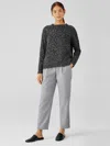 Eileen Fisher Soft Wool Flannel Pleated Tapered Pant In Gray