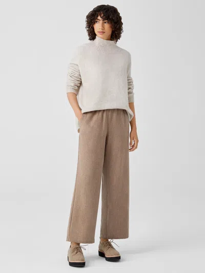 Eileen Fisher Soft Wool Flannel Straight Pant In Neutral