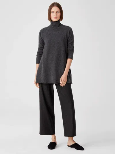 Eileen Fisher Soft Wool Flannel Straight Pant In Gray