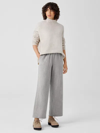 Eileen Fisher Soft Wool Flannel Straight Pant In Gray