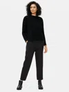 Eileen Fisher Soft Wool Flannel Tapered Ankle Pant In Black