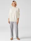 Eileen Fisher Soft Wool Flannel Tapered Ankle Pant In Multi
