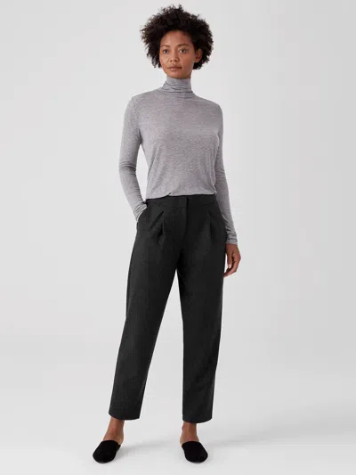 Eileen Fisher Soft Wool Flannel Tapered Pant In Gray