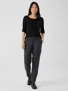 Eileen Fisher Soft Wool Flannel Tapered Pant In Gray