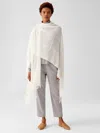 Eileen Fisher Soft Wool Grid Serape In White