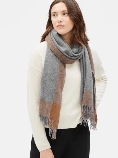 Eileen Fisher Soft Wool Scarf In Gray