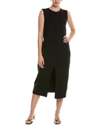 Eileen Fisher Solid Midi Dress In Black