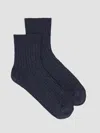 Eileen Fisher Speckle Rib Quarter Crew Sock In Blue
