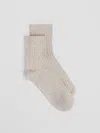 Eileen Fisher Speckle Rib Quarter Crew Sock In Neutral
