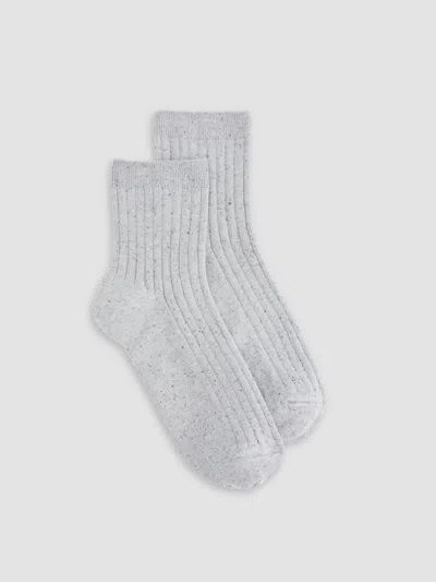 Eileen Fisher Speckle Rib Quarter Crew Sock In Gray