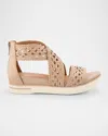 Eileen Fisher Sporty Woven Crisscross Wedge Sandals In Parchment