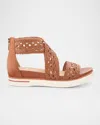 Eileen Fisher Sporty Woven Crisscross Wedge Sandals In Russet