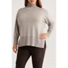 Eileen Fisher Square Armhole Turtleneck Sweater In Gray