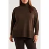 Eileen Fisher Square Armhole Turtleneck Sweater In Brown