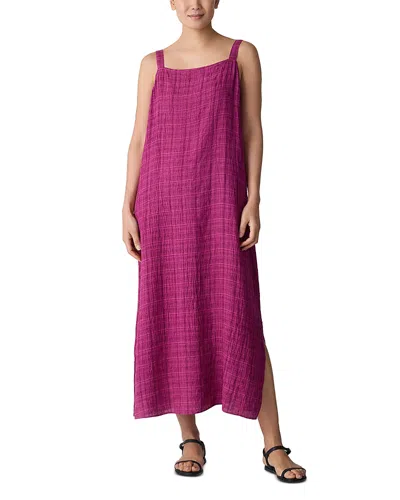 Eileen Fisher Square Neck Linen Dress In Sangria