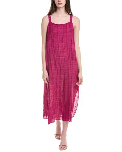 Eileen Fisher Square Neck Linen Midi Dress In Pink