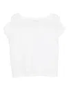 Eileen Fisher Boxy Boat Neck Organic Cotton Blend Top In White