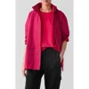 Eileen Fisher Hooded Stand Collar Jacket In Azalea