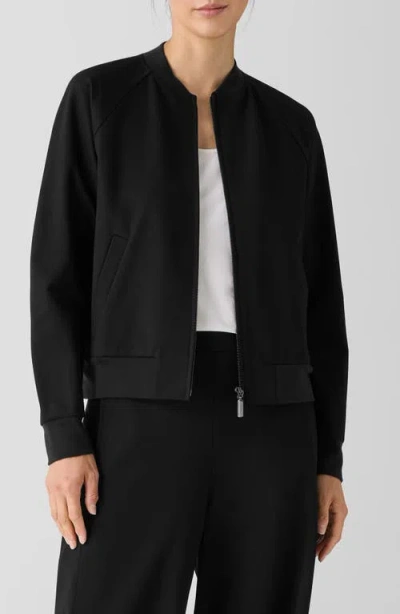 Eileen Fisher Stand Collar Jacket In Black